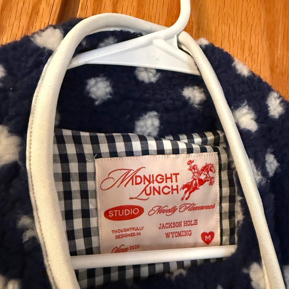 Midnight Lunch Polka Dot Fleece Jacket - Picture 2 of 7